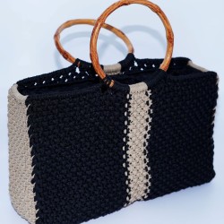 Sac crochet noir et blanc